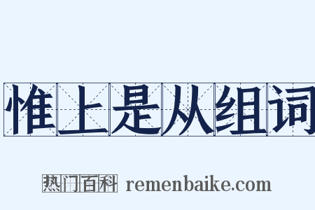 惟上是从组词是什么意思的图片